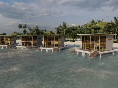 Hotel Beach-Hotel Beach Resort-Villa Suite 3D model