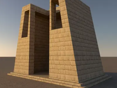 Stone house Low-poly 3D model