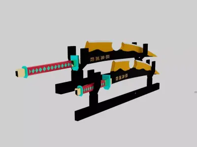 TENGEN BLADE FROM DEMON SLAYER Low-poly 3D model