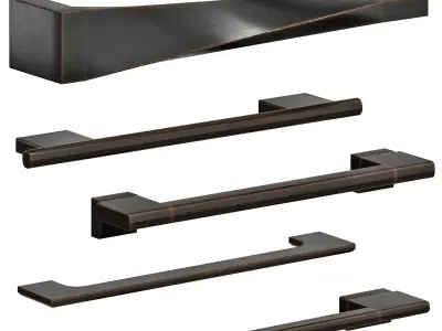 Handles door 6 Materials 3D model