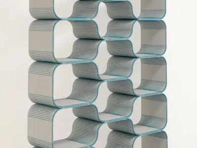 Original Mid-Century Modern Bookcases Free low-poly 3D model