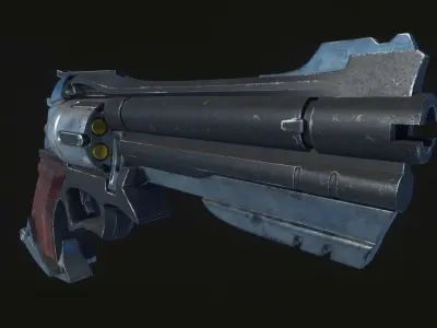 Revolver-pistol- Model and Textures 3D model