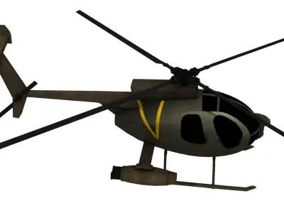 Lowpoly Defender 500 Helicopter 3D Model Low-poly 3D model