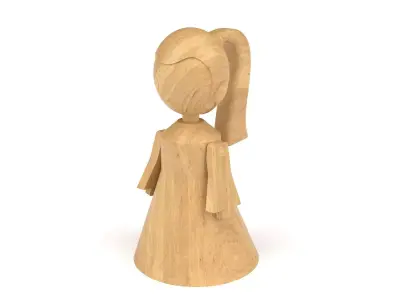 Wooden toy girl 02 3D model
