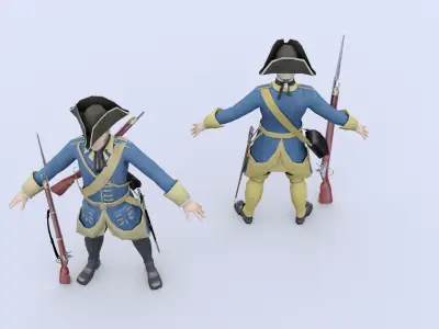 Swedish dragoon 1709 Low-poly 3D model