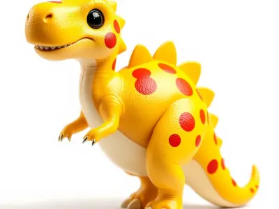 Cartoon Dinosaur Model Pack with Spots Low-poly 3D model