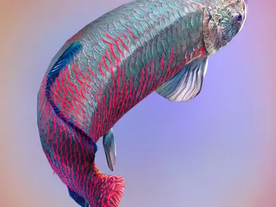 Fish Arapaima Gigas Low-poly 3D model