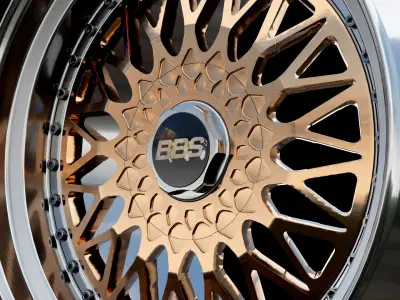 BBS RS Gold - Diamond Cut - Rim 3D model