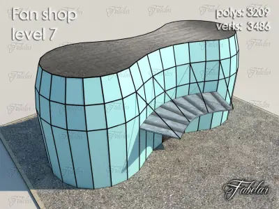 Fan Shop Low-poly 3D model