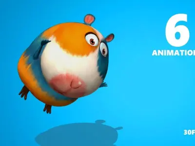 Hamster Mouse Lowpoly Low-poly 3D model