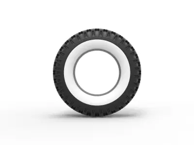 Military Ural Whitewall tire O-47A Scale 1 to 25 3D print model