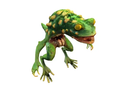 Monstrous Humanoid Frog Creature Low-poly 3D model