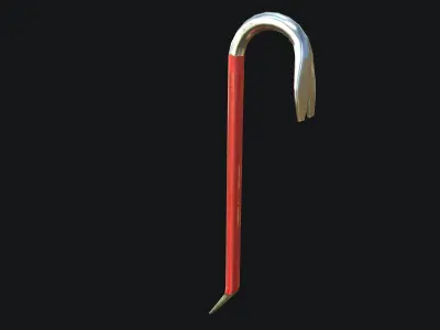 Crowbar PBR Game ready fishing hook Low-poly 3D model