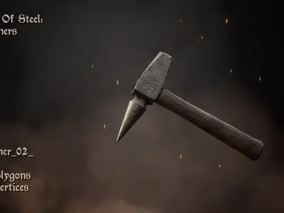 Heart Of Steel - Hammers Low-poly 3D model