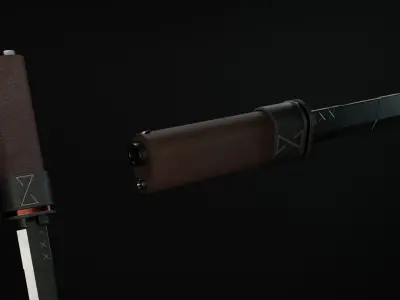 Hardsurface sci-fi sword Free low-poly 3D model