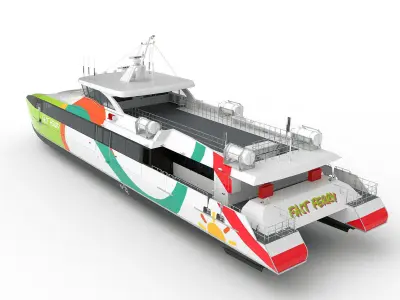 High speed catamaran ferry 3D model