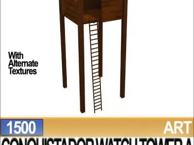 3D Models Conquistador Watch Tower A 1500 3D model