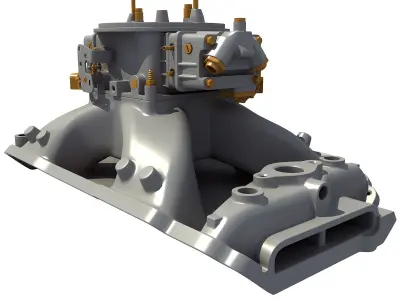 Holley Carburetor Intake Manifold 3D model