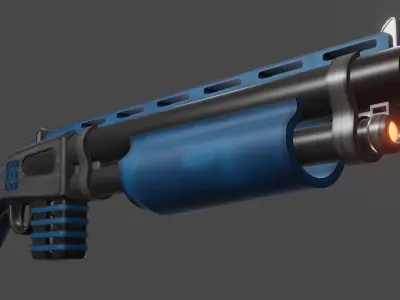 Stylized Pump Shotgun Low-poly 3D model