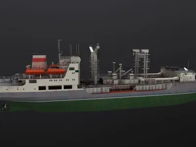 Dubna-tanker Low-poly 3D model