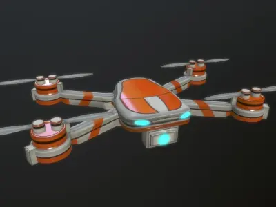 Drone flying Low-poly 3D model