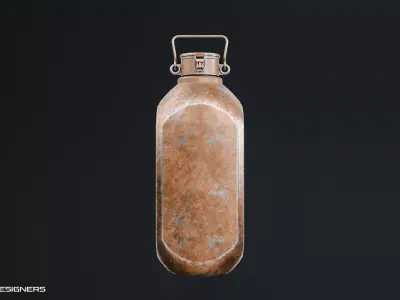 Vintage Metal Water Canister Low-poly 3D model