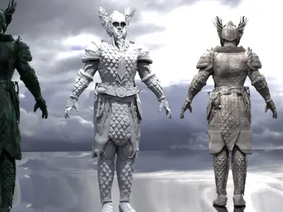 Viking Warrior Statue model 3D 3D model