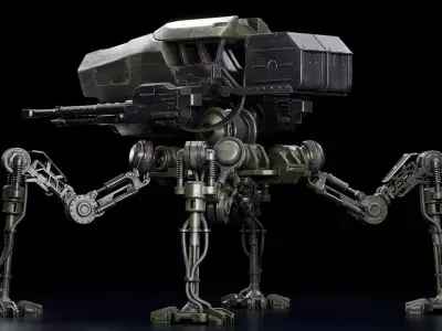 Robot Spider Low-poly 3D model