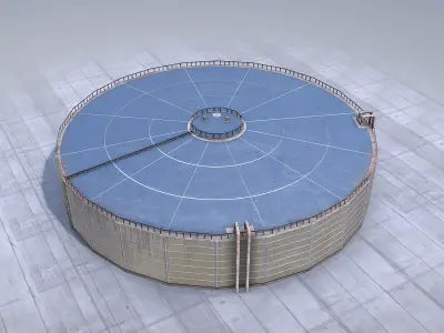 FuelTank 02 with Damage Low-poly 3D model