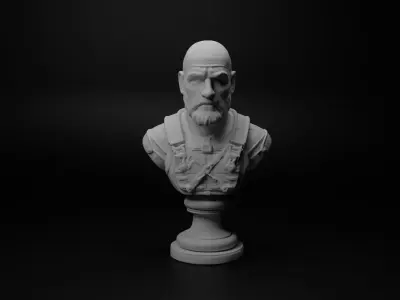 Underwater Soldier Bust Chess 3D print model 2