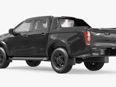 Double Cab Pickup Black 3D model