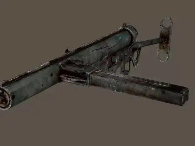 Sten Mk3 ww2 British smg pbr Low-poly 3D Model 3D model