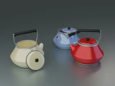 Kettle tea Free low-poly 3D model