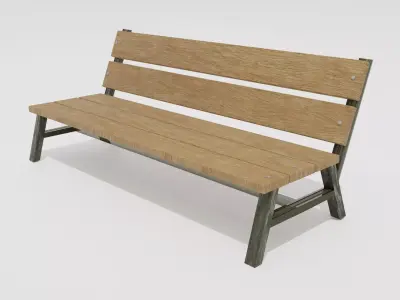 LOW POLY BENCH park Free low-poly 3D model