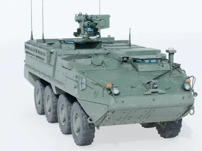 M1126 Stryker ICV US Army APC Game Ready PBR Low-poly 3D model