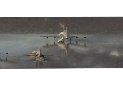 DC-8-62H Boeing 720 Boeing 727 and Caravelle VI-R 3D model