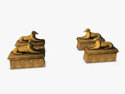 Egyptian sphinx ram Low-poly 3D model