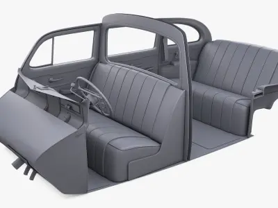 Interior Retro Car ZIS 110 1945-1961 M 1 3D model