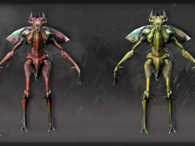 Lizard - Demon Beetle Low-poly 3D model