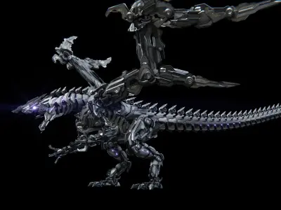 Dragon Robot Low-poly 3D model