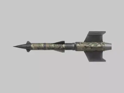 missile camouflaged Low-poly 3D model