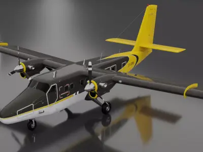 DHC-6 Twin Otter Low-poly 3D model