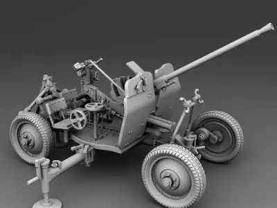 25 mm anti aircraft gun 3D print model