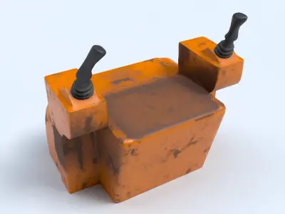 Vehicle Controller Dock with Joy stick ISO SAE controls Low-poly 3D model