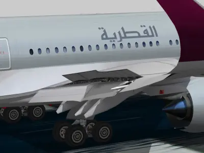 Airbus A350-900 XWB Qatar airways Low-poly 3D model