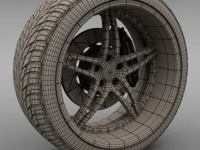 Savini Forged SV-10 Wheel and Tire 3D model