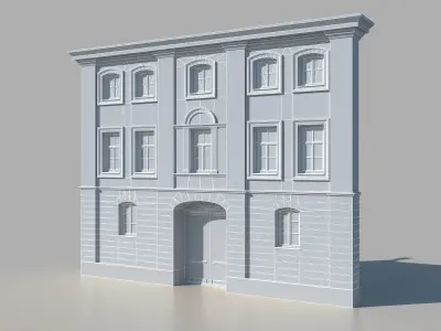 Classic building facade 01 Low-poly 3D model