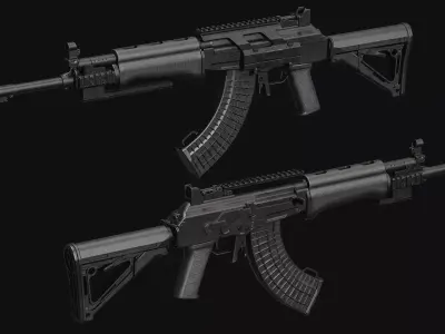 RK-62 Rifle Low-poly 3D model