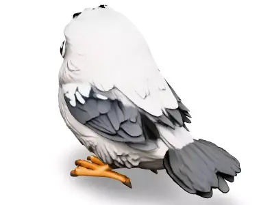 Adorable Cartoon Baby Bird 3D Model Low-poly 3D model