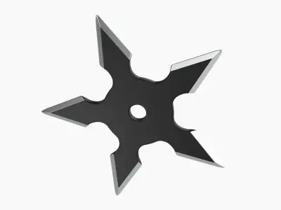Shuriken ninja throwing knife 02 3D model